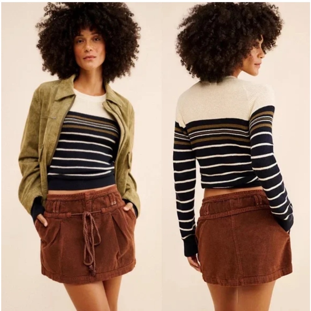 NWT FAHERTY Throwback Waffle Stripe Sweater Organic Cotton Oakland St Sz S